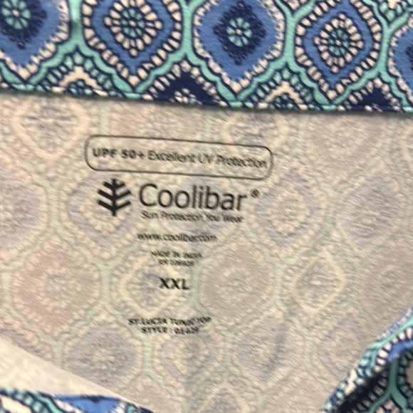 Coolibar Blue Sun Protection St. Lucia Tunic Top XXL UPF 50+  UV Protection - Picture 6 of 14